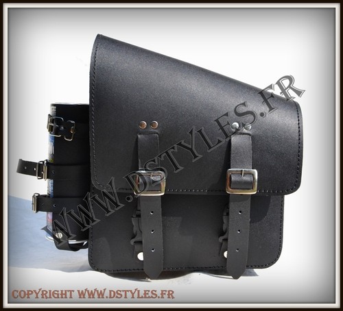 Sacoche latérale cuir - cuir, +